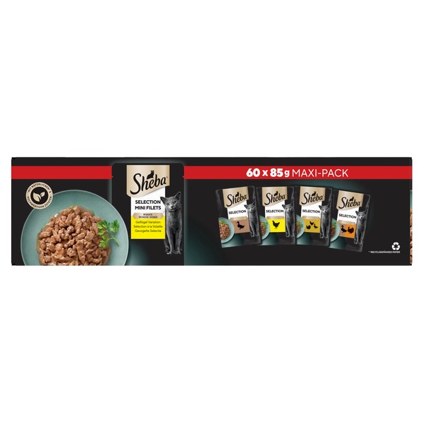 Sheba in Saus Gevoegelte Selectie Maxi-Pack 60 x 85 g
