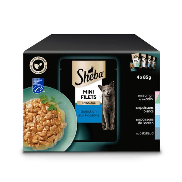 SHEBA® Sachet Minifilets en Sauce au Poisson 4x85g image 1
