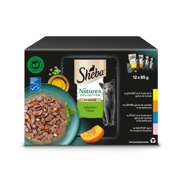 SHEBA® Sachet Collection Nature Sélection Mixte en Sauce 12x85g image 1
