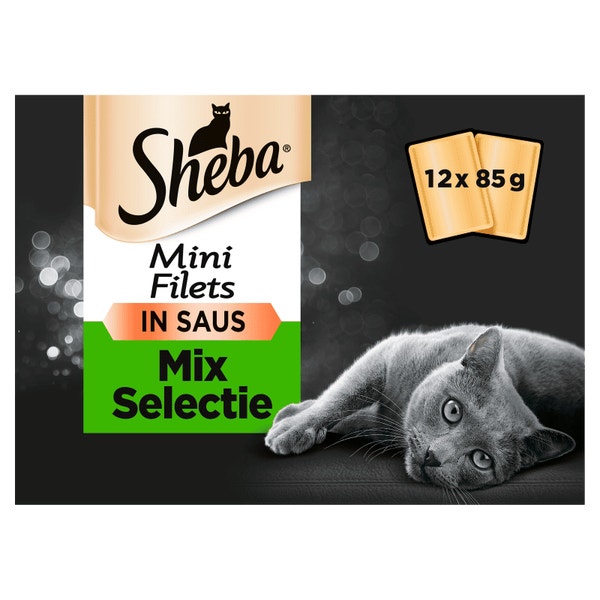 Sheba Mini Filets Mix Selectie in Saus Kattenvoer Nat 12 x 85g image 1