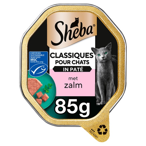 Sheba Kattenvoer Classic - Adult - Natvoer - Zalm - kuipje 85g image 1