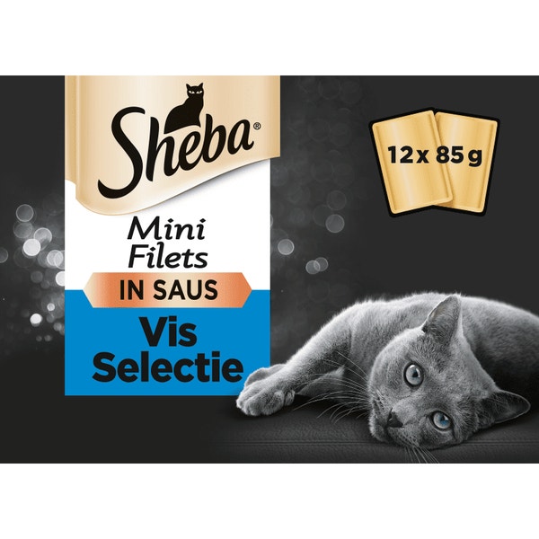 Sheba Mini Filets Vis in Saus Kattenvoer Nat 12 x 85g image 1