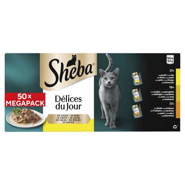 SHEBA® Sachet Multipack Délices du Jour au Poulet en Sauce avec Volaille 50x50g image 1