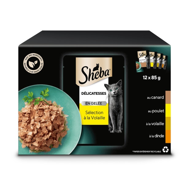 SHEBA® Pochette Délicatesse Volaille Gelée 12x85g image 1