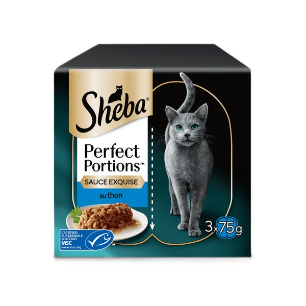 SHEBA® PORTIONS PARFAITES™ sauce au Thon 3x(2x37.5g) image 1