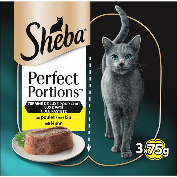 SHEBA® PERFECT PORTIONS™ paté met Kip 3x(2x37.5g) image 1