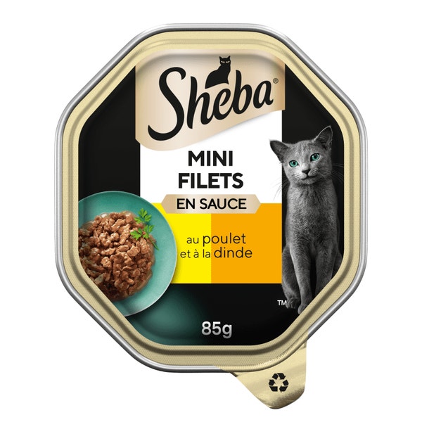 SHEBA® Barquette Minifilets veau dinde en sauce 85g image 1