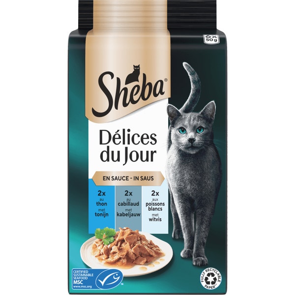 SHEBA® Zakje Délices du Jour in Jus Vis 6x50g image 1